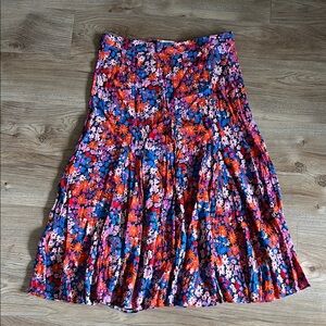 Floral Midi Women's Skirt - Multicolor